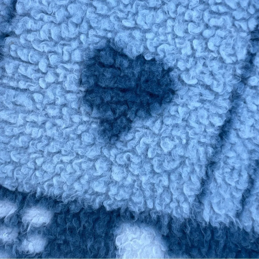 VTG IBENA Blue Country Goose Reversible Throw Blanket Soft Fluffy 54x74 FLAWS